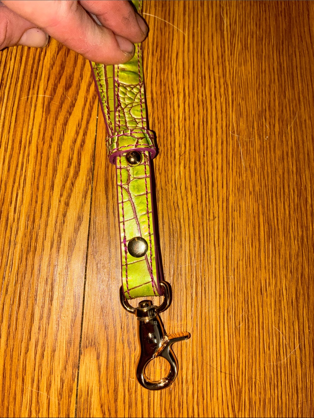 BRAHMIN colorway limeade crush Purple Lime green leather Shoulder purse strap - Picture 2 of 4